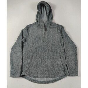 Avalanche Hoodie Womens Medium Gray Herringbone 1/4 Zip Fleece Pullover Outdoor